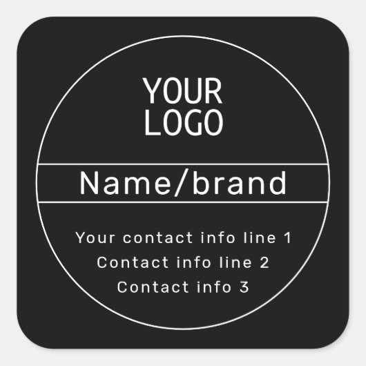 Retro-Modern Bedrijf of Merk Contact info Vierkante Sticker (Voorkant)