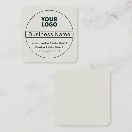 Retro-Modern Bedrijf of Merk Contact info Vierkante Visitekaartje (Voorkant / Achterkant)