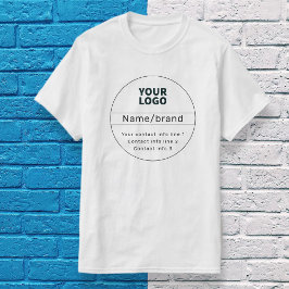 Retro-modern bedrijfs- of merkcontactinfo t-shirt