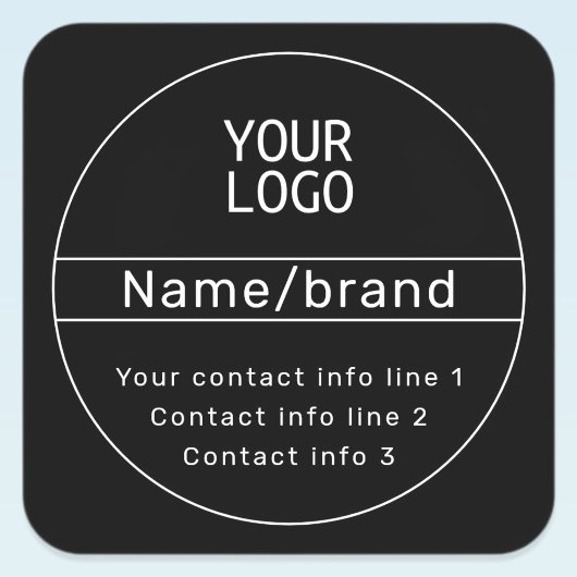 Retro-modern bedrijfs- of merkcontactinfo vierkante sticker