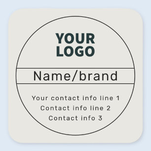 Retro-modern bedrijfs- of merkcontactinfo vierkante sticker