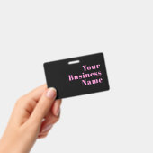 Retro-modern bewerkbare tekst | Zwart & Roze Badge (Handheld)