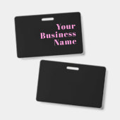 Retro-modern bewerkbare tekst | Zwart & Roze Badge (Voor- en achterkant)