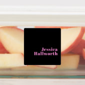 Retro-modern bewerkbare tekst | Zwart & Roze Labels (Aangebracht)