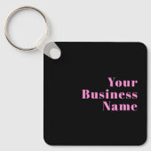 Retro-modern bewerkbare tekst | Zwart & Roze Sleutelhanger (Voorkant)