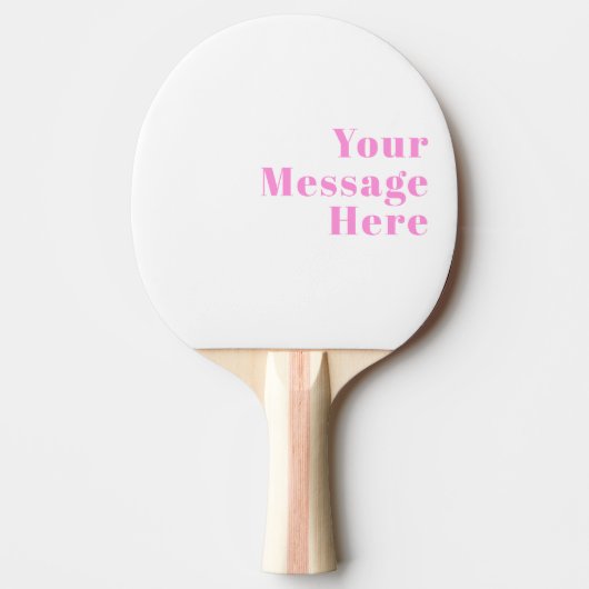Retro-modern bewerkbare tekst | Zwart & Roze Tafeltennisbatje (Voorkant)