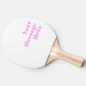 Retro-modern bewerkbare tekst | Zwart & Roze Tafeltennisbatje (Zijkant)