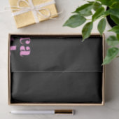 Retro-modern bewerkbare tekst | Zwart & Roze Tissuepapier (Geschenk)