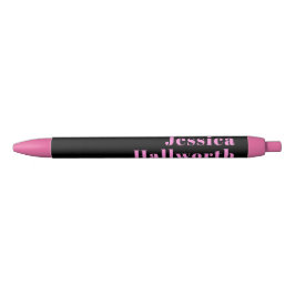 Retro-modern bewerkbare tekst | Zwart & Roze Zwarte Inkt Pen