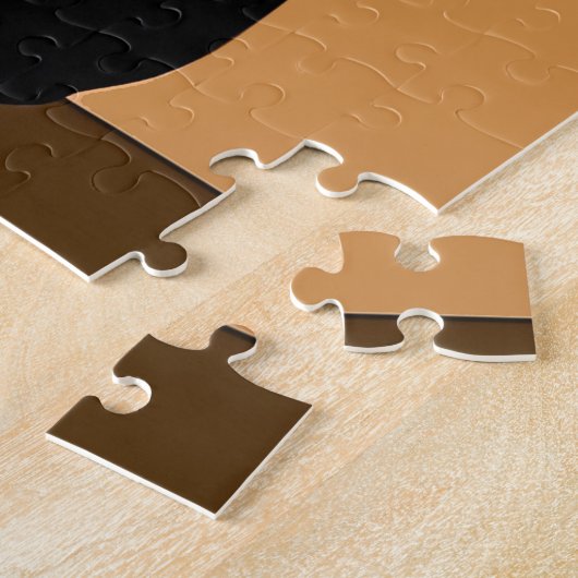 Retro Modern Black and White Cat and Kitten Legpuzzel (Zijkant)