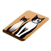 Retro Modern Black and White Cat and Kitten Magneet (Linkerzijde)