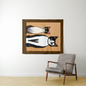 Retro Modern Black and White Cat and Kitten Wandkleed (In Situ (horizontaal))