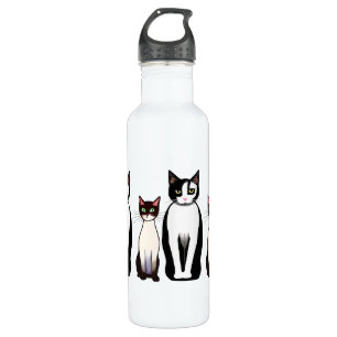 Retro Modern Black and White Cat and Kitten Waterfles