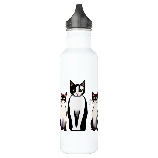 Retro Modern Black and White Cat and Kitten Waterfles (Links)