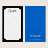 Retro Modern Black Earring Display Card Visitekaartje (Voorkant /achterkant)