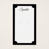 Retro Modern Black Earring Display Card Visitekaartje (Voorkant)