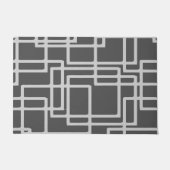 Retro Modern Blanched Slate Squares op Storm Grey Deurmat (Voorkant)