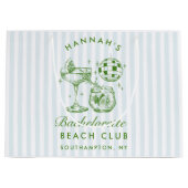 Retro Modern Blauw Bachelorette Groot Cadeauzakje (Voorkant)