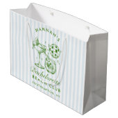 Retro Modern Blauw Bachelorette Groot Cadeauzakje (Achterkant Gekanteld)