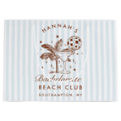 Retro Modern  Blauw Bachelorette Groot Cadeauzakje (Voorkant)