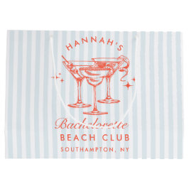 Retro Modern  Blauw Bachelorette Groot Cadeauzakje