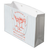 Retro Modern  Blauw Bachelorette Groot Cadeauzakje (Achterkant Gekanteld)