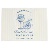 Retro Modern  Blauw Bachelorette Groot Cadeauzakje (Voorkant)