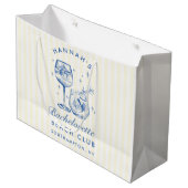 Retro Modern  Blauw Bachelorette Groot Cadeauzakje (Voorkant Gekanteld)