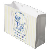 Retro Modern  Blauw Bachelorette Groot Cadeauzakje (Achterkant Gekanteld)