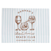 Retro Modern  Blauw Bachelorette Groot Cadeauzakje (Achterkant)