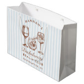 Retro Modern  Blauw Bachelorette Groot Cadeauzakje (Achterkant Gekanteld)