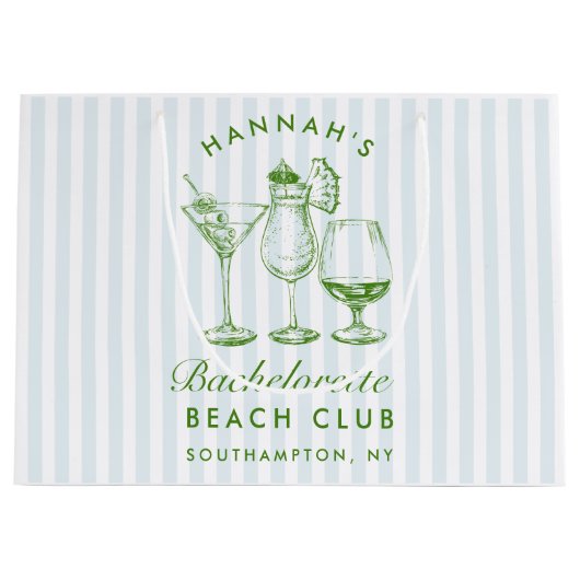 Retro Modern  Blauw Bachelorette Groot Cadeauzakje (Voorkant)