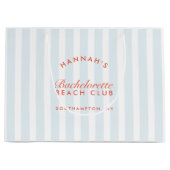 Retro Modern  Blauw Bachelorette Groot Cadeauzakje (Voorkant)