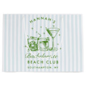 Retro Modern  Blauw Bachelorette Groot Cadeauzakje (Voorkant)