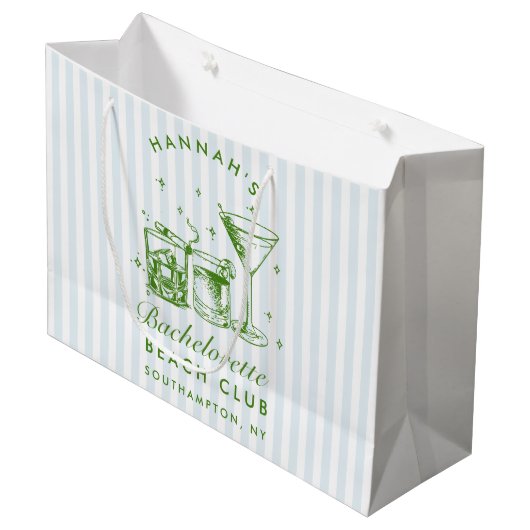 Retro Modern  Blauw Bachelorette Groot Cadeauzakje (Voorkant Gekanteld)