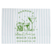 Retro Modern  Blauw Bachelorette Groot Cadeauzakje (Achterkant)