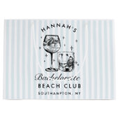 Retro Modern  Blauw Bachelorette Groot Cadeauzakje (Voorkant)