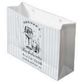 Retro Modern  Blauw Bachelorette Groot Cadeauzakje (Voorkant Gekanteld)