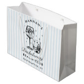 Retro Modern  Blauw Bachelorette Groot Cadeauzakje (Achterkant Gekanteld)