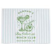 Retro Modern  Blauw Bachelorette Groot Cadeauzakje (Voorkant)