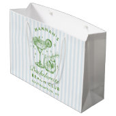 Retro Modern  Blauw Bachelorette Groot Cadeauzakje (Achterkant Gekanteld)