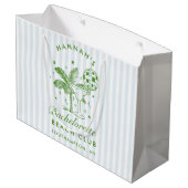 Retro Modern  Blauw Bachelorette Groot Cadeauzakje (Achterkant Gekanteld)