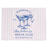 Retro Modern  Blauw Bachelorette Groot Cadeauzakje (Voorkant)