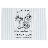 Retro Modern  Blauw Bachelorette Groot Cadeauzakje (Voorkant)