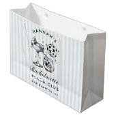 Retro Modern  Blauw Bachelorette Groot Cadeauzakje (Voorkant Gekanteld)