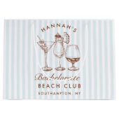 Retro Modern  Blauw Bachelorette Groot Cadeauzakje (Voorkant)