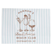 Retro Modern Blauw Bachelorette Groot Cadeauzakje (Achterkant)