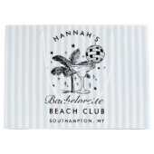 Retro Modern  Blauw Bachelorette Groot Cadeauzakje (Voorkant)