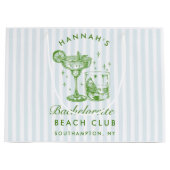 Retro Modern  Blauw Bachelorette Groot Cadeauzakje (Voorkant)