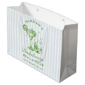 Retro Modern  Blauw Bachelorette Groot Cadeauzakje (Achterkant Gekanteld)